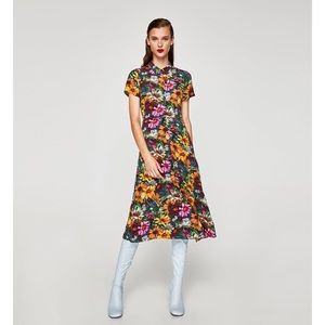 Zara Floral Shirt Dress
